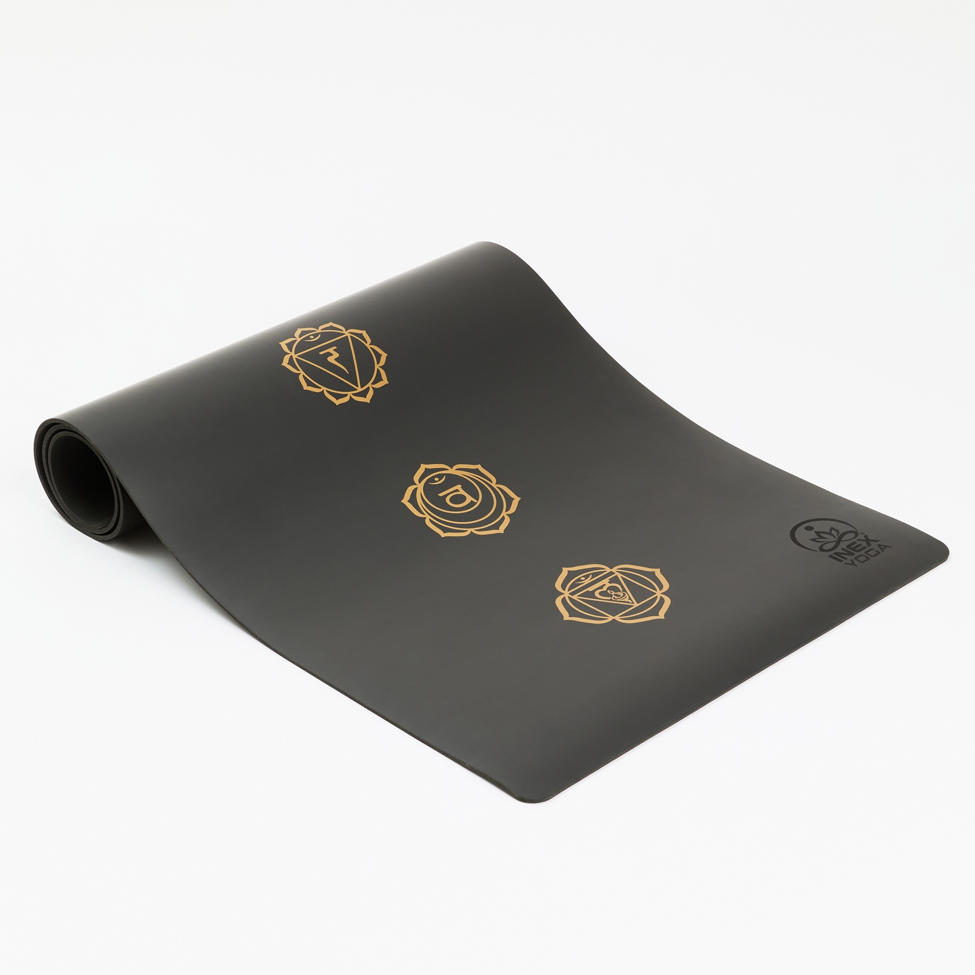 Коврик для йоги 185х68х0,5 см, TPE, c гравировкой Inex Yoga PU Mat PUMATPE-CH-GY серый