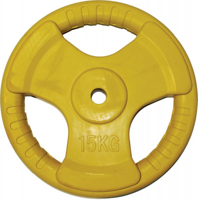 Диск обрезиненный цветной 3 Handle D26 15кг Profi-Fit