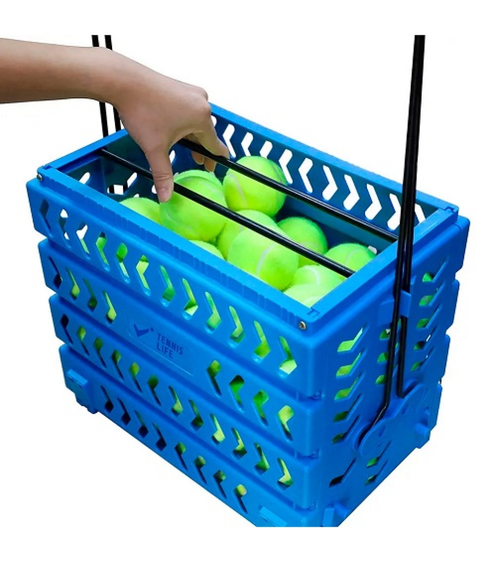 Корзина 80 мячей с колесами Tennis Life TL80BLUE синий