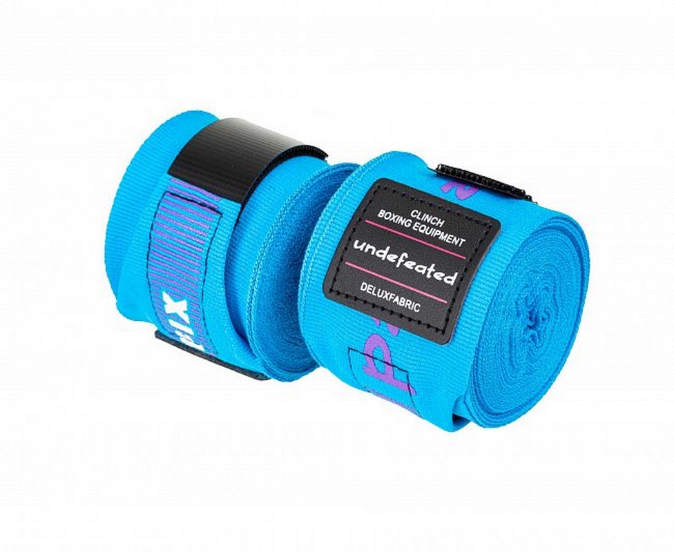 Бинты боксерские, длина 3,5 м Clinch Boxing Hand Wrap Undefeated C240 светло-синий