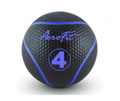Набивной мяч 4 кг Aerofit AFMB4 черный\ голубые полоски