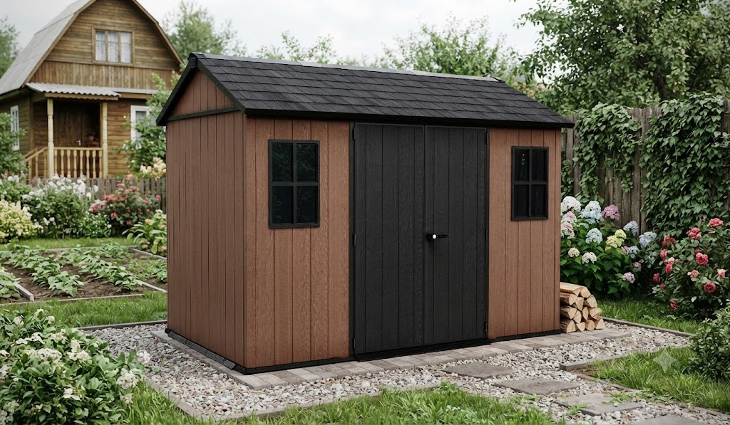 Сарай "Ньютон Плюс 11х7,5" (размеры 350 х 230 (wide) или 230 х 350 см), коричневый (Newton Plus)