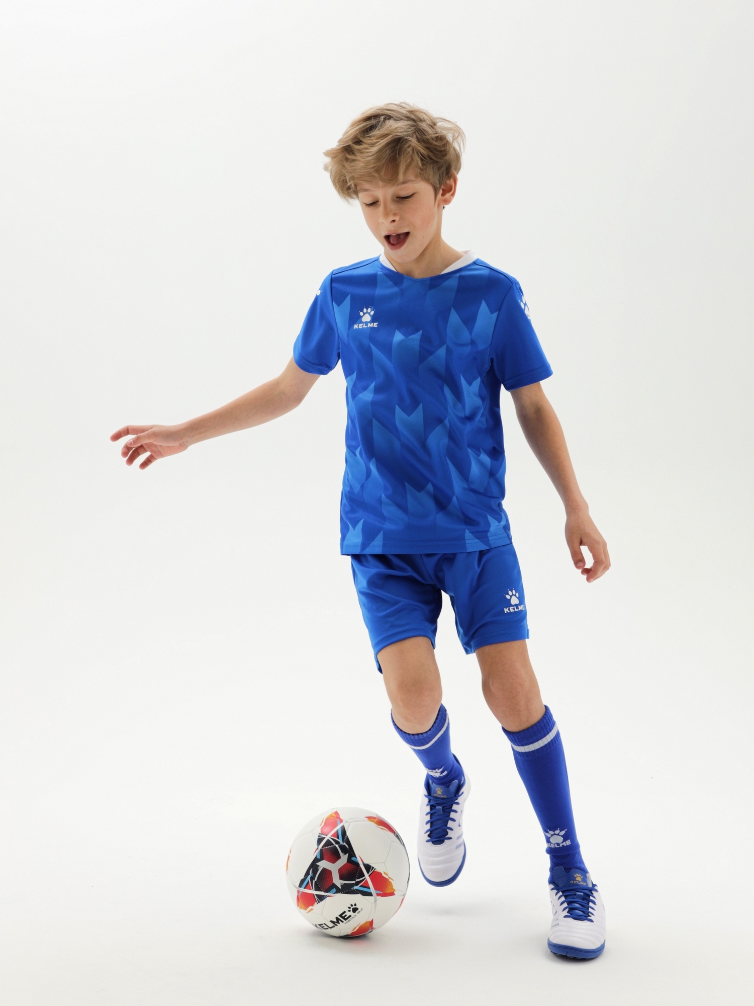 Детская футбольная форма Kelme Short-Sleeved Football Suit 8251ZB3003-481 Blue