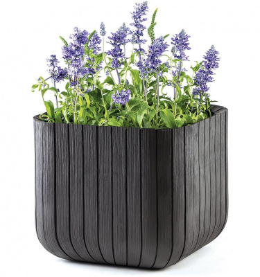 Кашпо куб, коричневый, S Keter Cube Planter