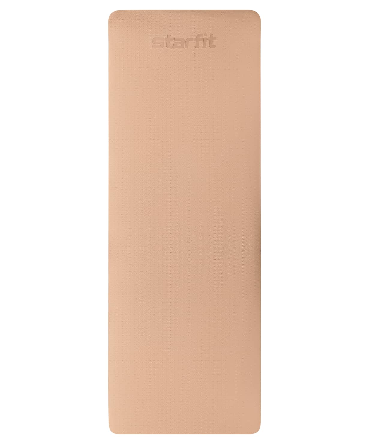 Коврик для йоги и фитнеса Star Fit FM-201, TPE, 183x61x0,4 см, персиковый/серый