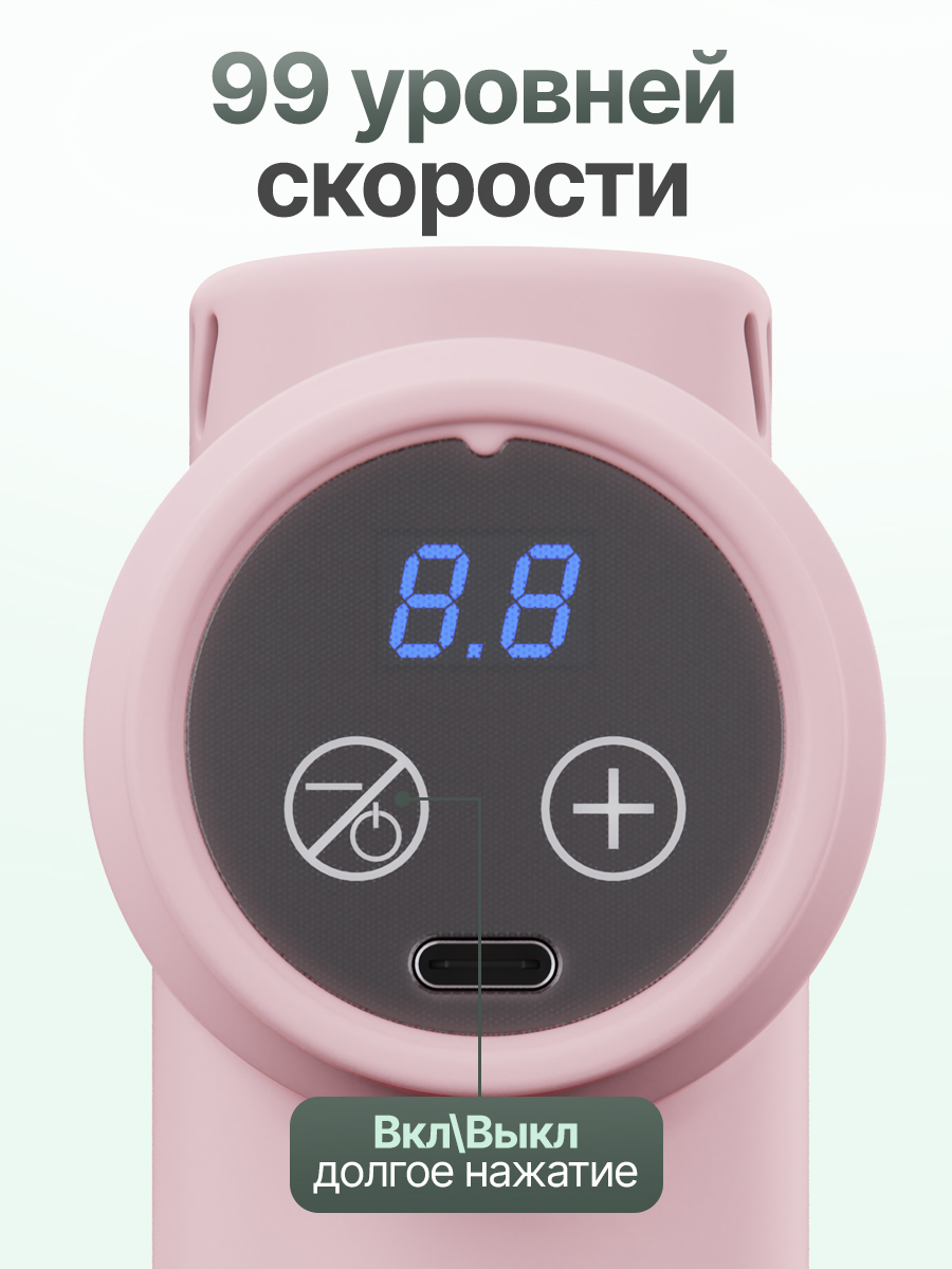 Перкуссионный массажер для тела, шеи и спины DFC VM-SQ-7017P розовый