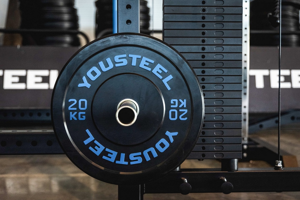 Диск каучуковый для штанги YouSteel тренировочный черный 5кг