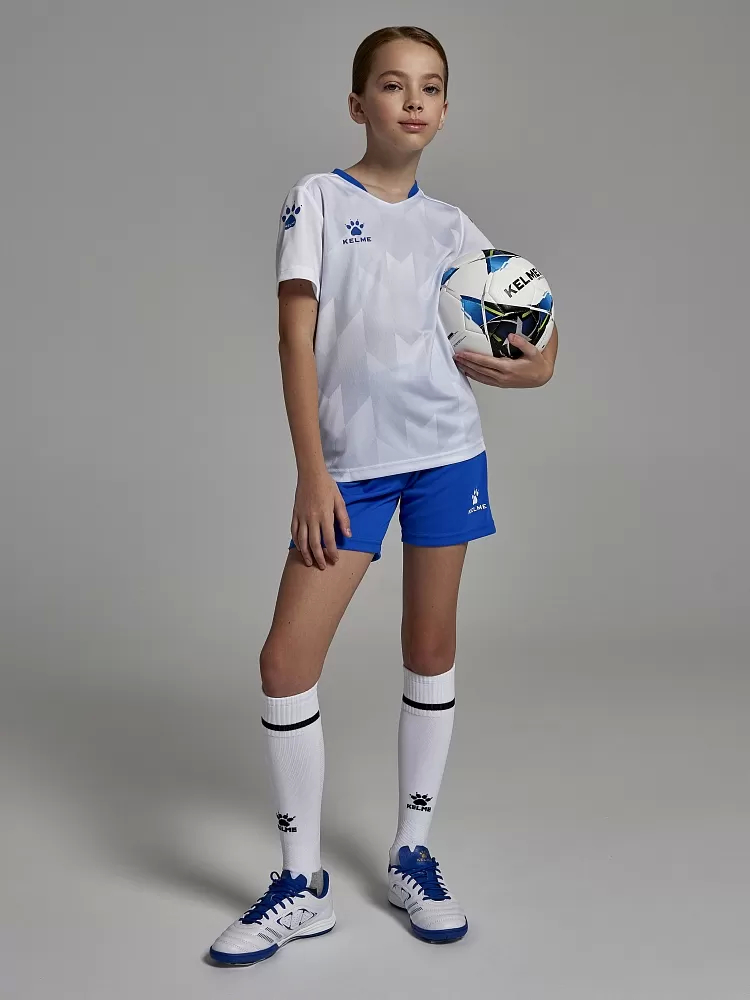 Детская футбольная форма Kelme Short-Sleeved Football Suit 8251ZB3003-100 White\Blue
