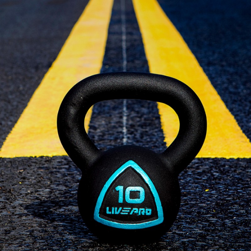Чугунная гиря 6 кг Live Pro Solid Cast Iron Kettlebell LP8041-06 черный\синий