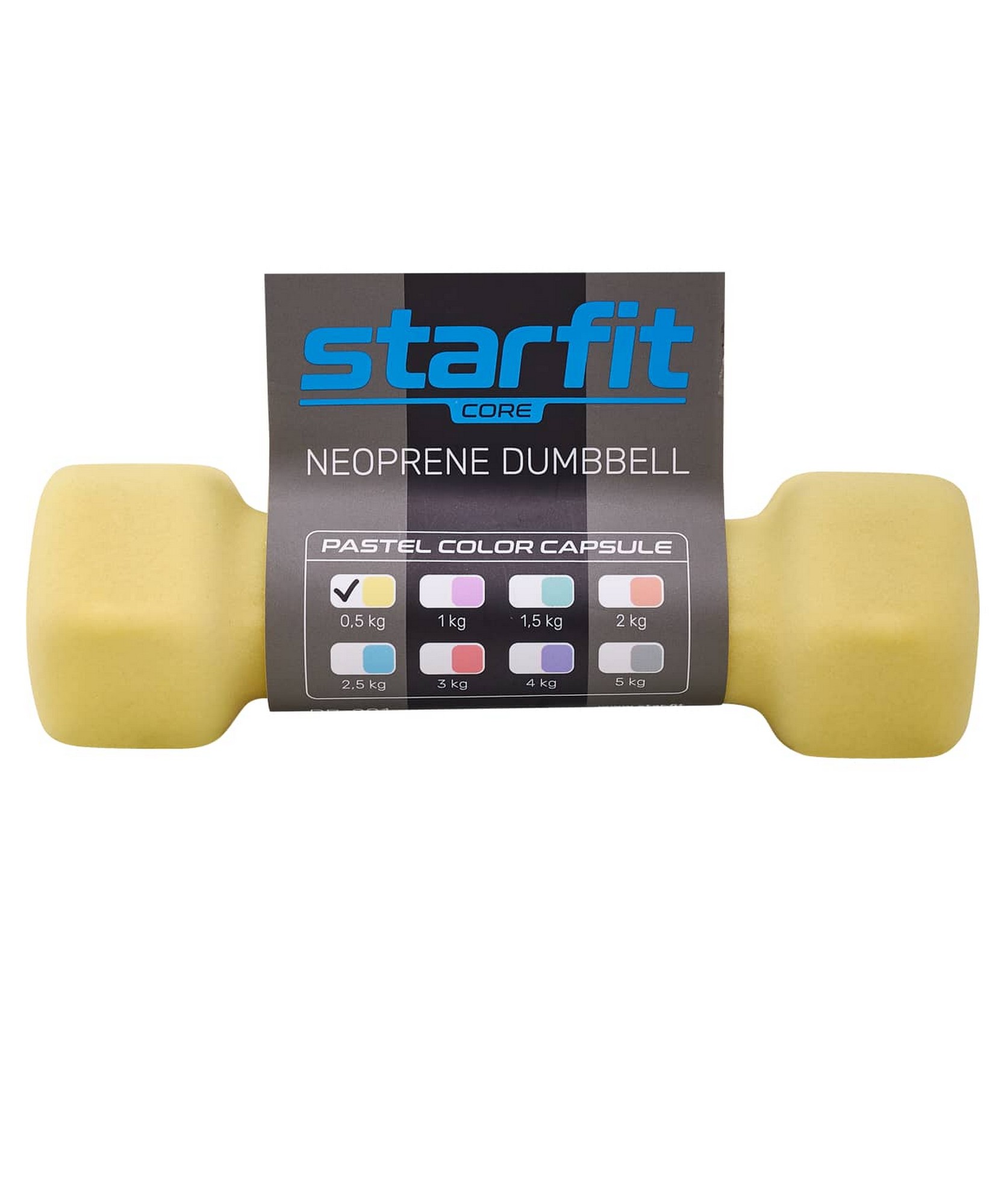 Гантель неопреновая 0,5 кг Star Fit DB-201 желтый пастельный