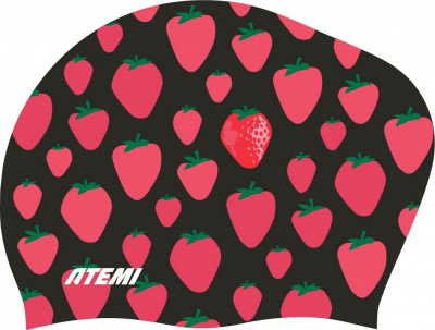 Шапочка для плавания Atemi long hair cap Strawberry shake TLH1SS принт