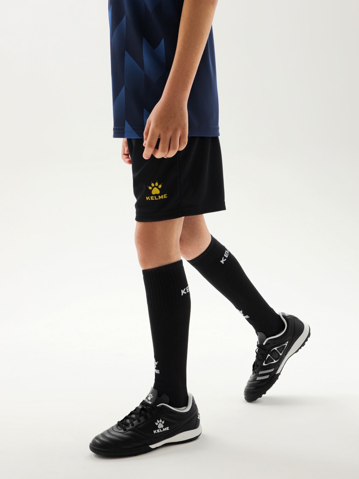 Детская футбольная форма Kelme Short-Sleeved Football Suit 8251ZB3003-416 Dark Blue\Black