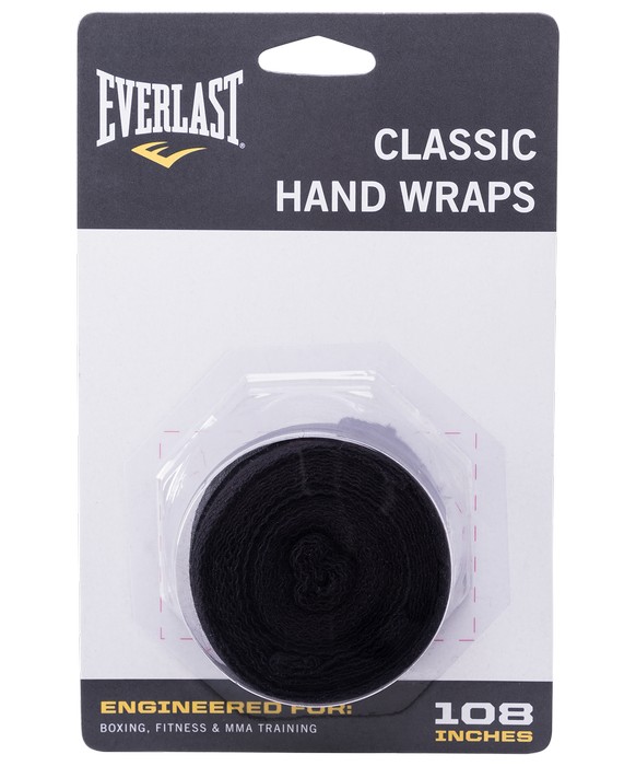 Бинт боксерский Everlast 2,75 м (пара) черный 4455BPU