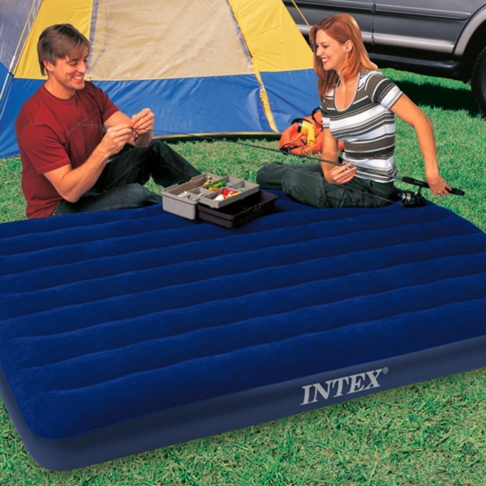 Надувной матрас Intex Classic Downy Airbed Fiber-Tech, 152х203х25см 64759