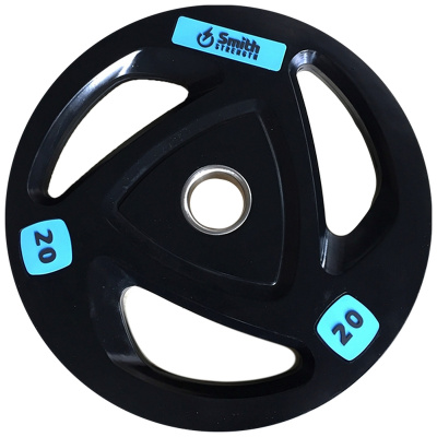 Диск для штанги, c 3-м хватом, обрезиненный, d51 мм 20кг Smith Strength WP085-20
