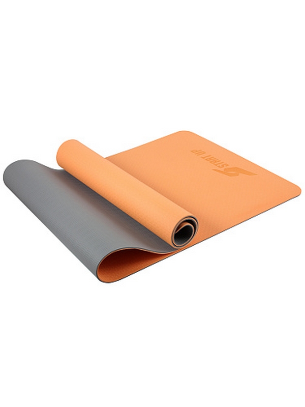 Коврик для фитнеса и йоги, TPE, 183х61х0,6см Start Up ZH-01 Peach\Gray