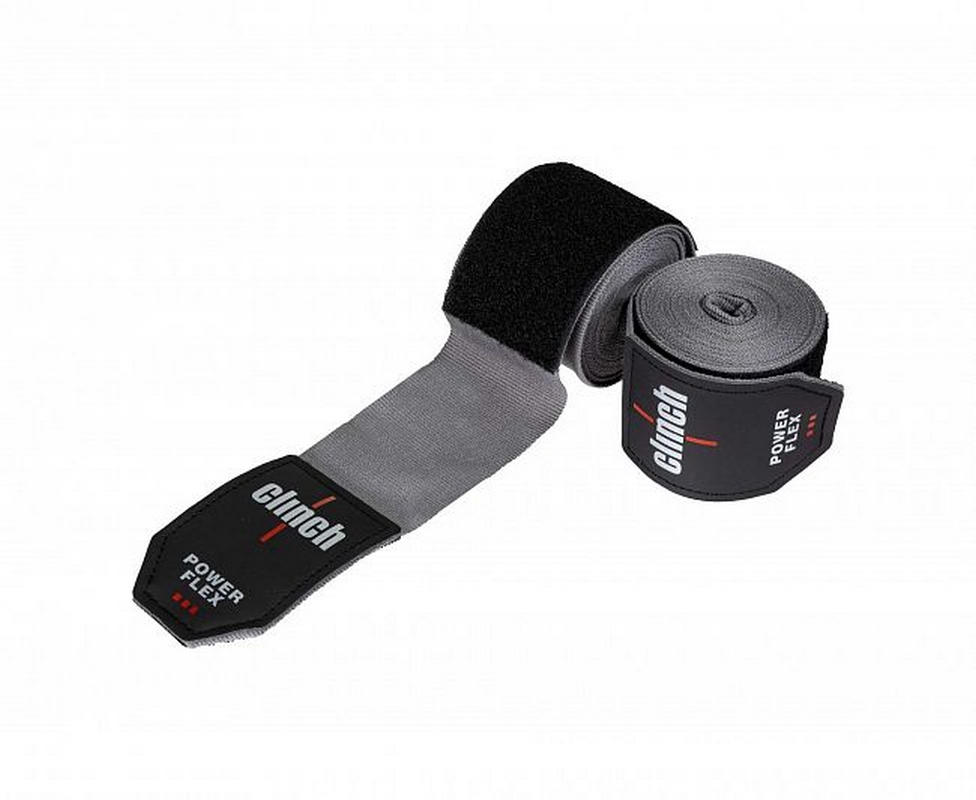Бинты боксерские 350см Clinch Boxing Hand Wrap Power Flex C239 серый