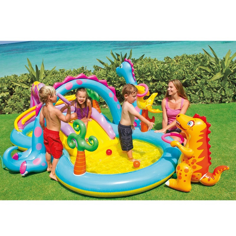 Игровой центр 333х229х112см Intex Динолэнд, c горкой 57135