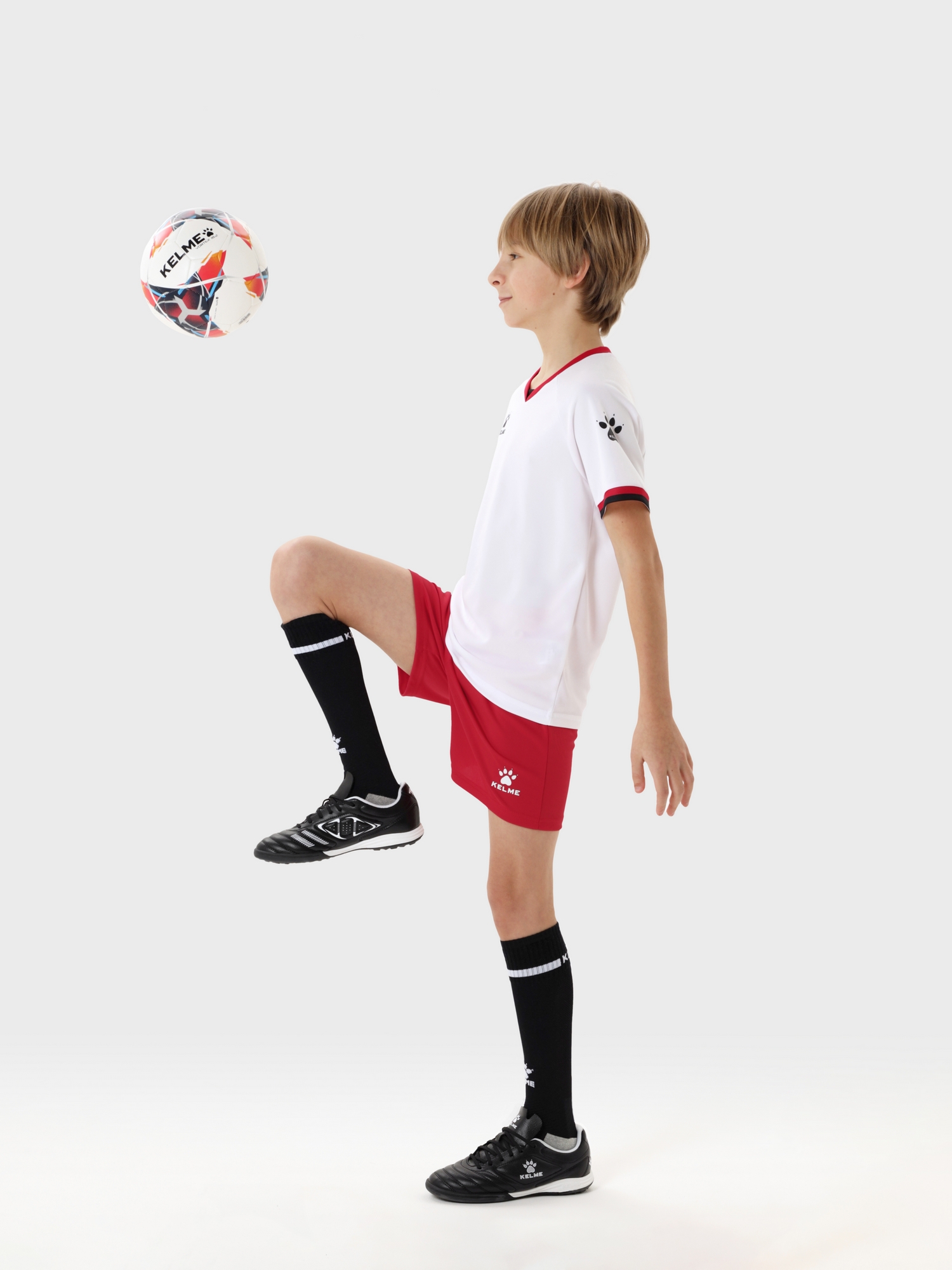 Детская футбольная форма Kelme Football Uniform Set 8551ZB31084-100 White\Red