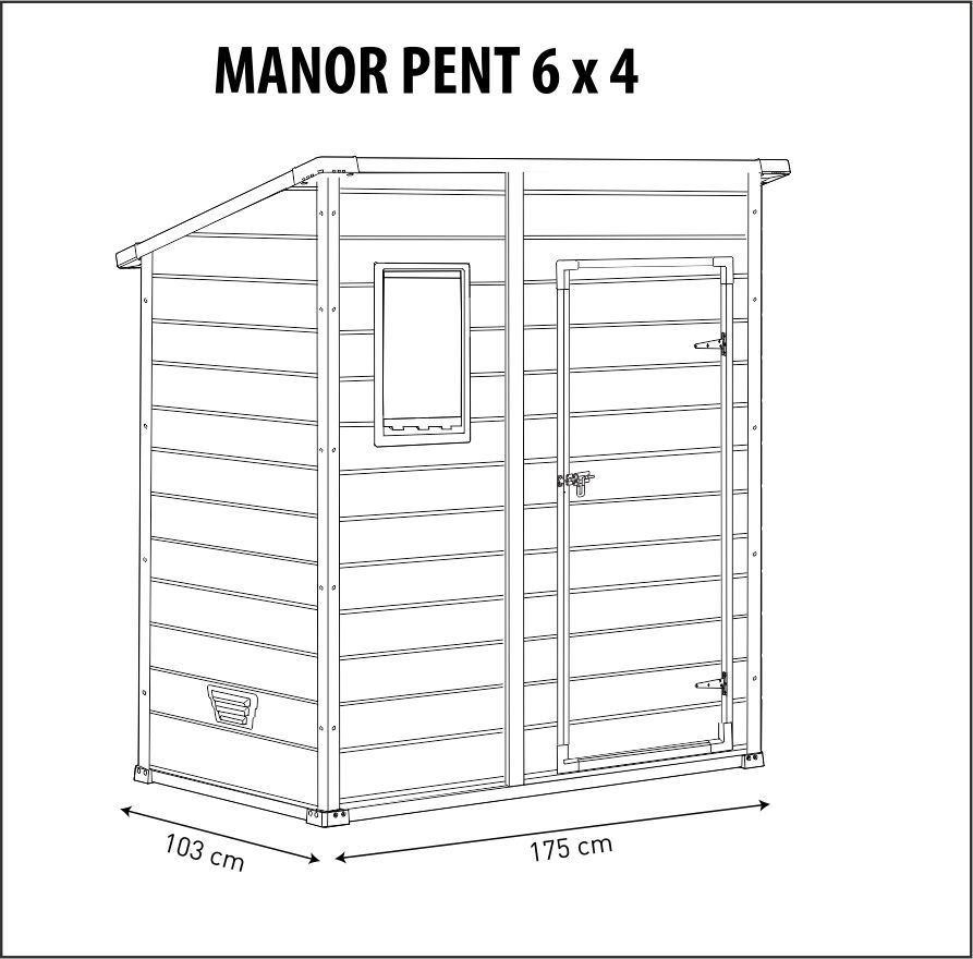 Сарай серый "Манор Пент 6x4" (175 x 103 см)