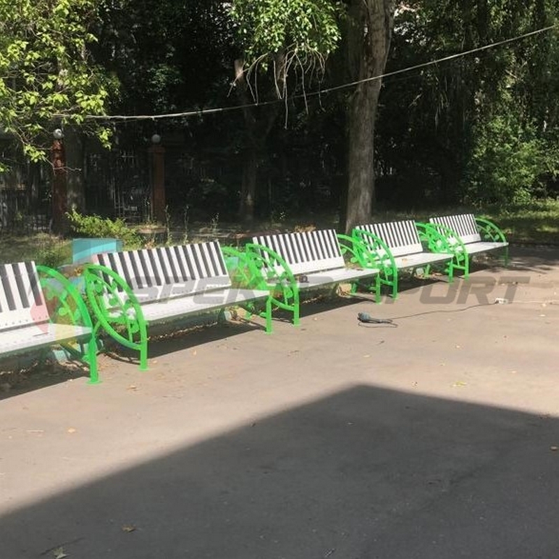Скамья уличная Клавиши с веточкой 200x90x63см, каркас металл 