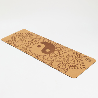 Коврик для йоги из пробки 183х61х0,6 см, TPE Inex Cork Yoga Mat CKMATPE-YY Инь-Янь