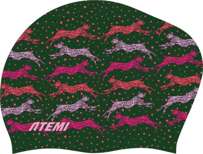 Шапочка для плавания Atemi long hair cap Jumping lynx TLH1JL принт