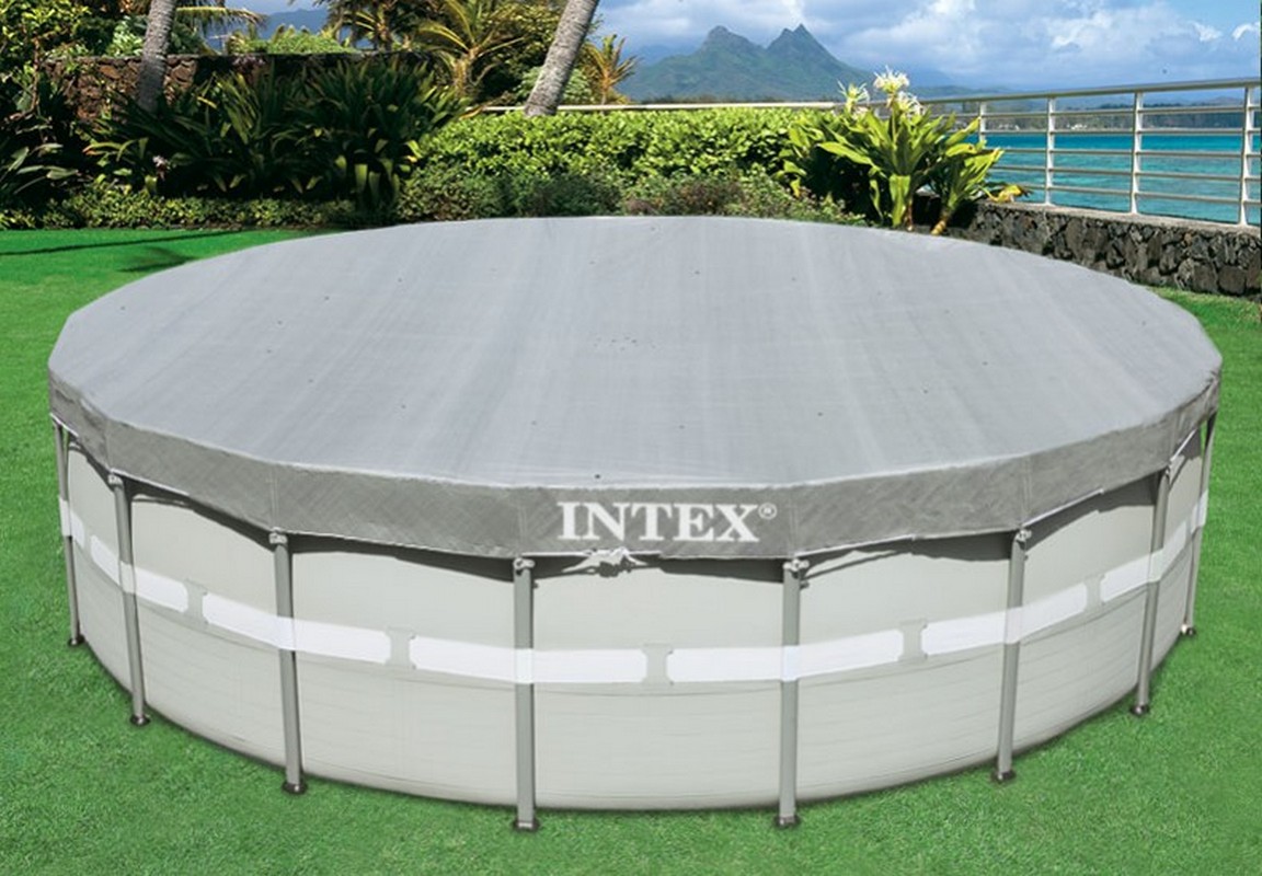 Тент для круглого каркасного бассейна 488х488см intex 28040