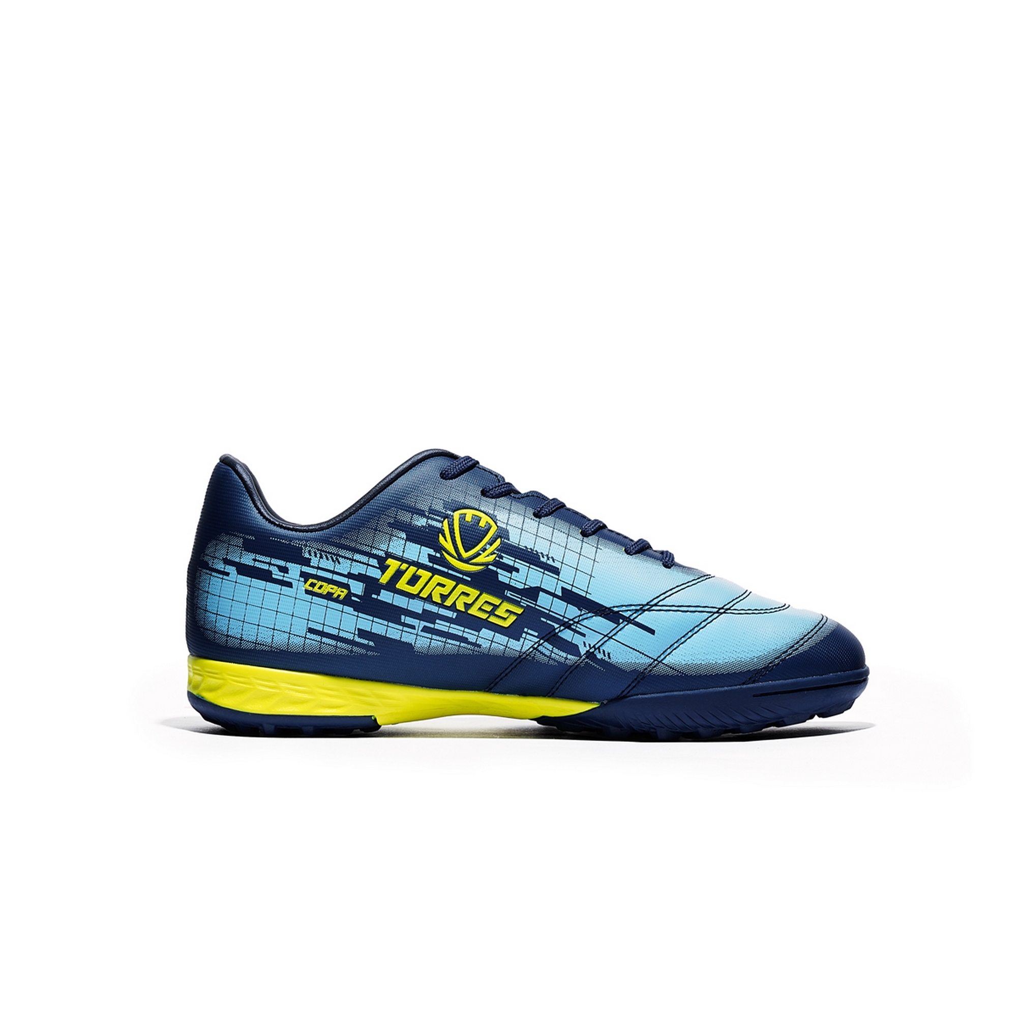 Бутсы футбольные (многошиповки) детские Torres COPA KID TS234238-736 сине-голубой