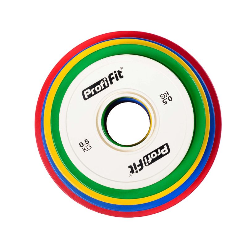 Диск обрезиненный цветной d51мм, 1,5кг Profi-Fit