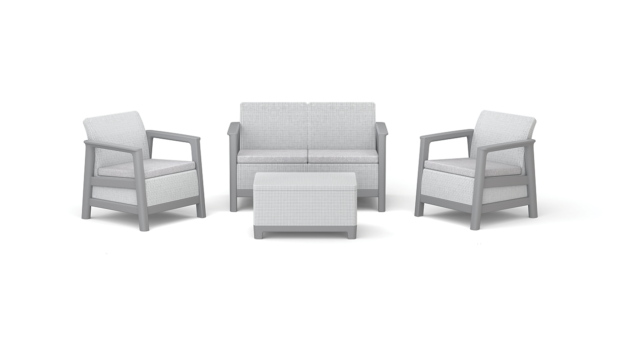 Комплект мебели Сканди (Scandi Linea 2 Seater Set) пепельно-серый