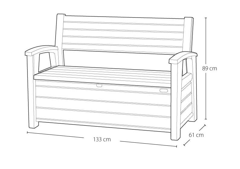 Скамья-сундук антрацит 227 л Otter Bench