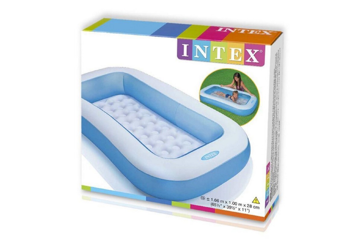 Детский надувной бассейн 166х100х28см Intex с надувным дном 57403