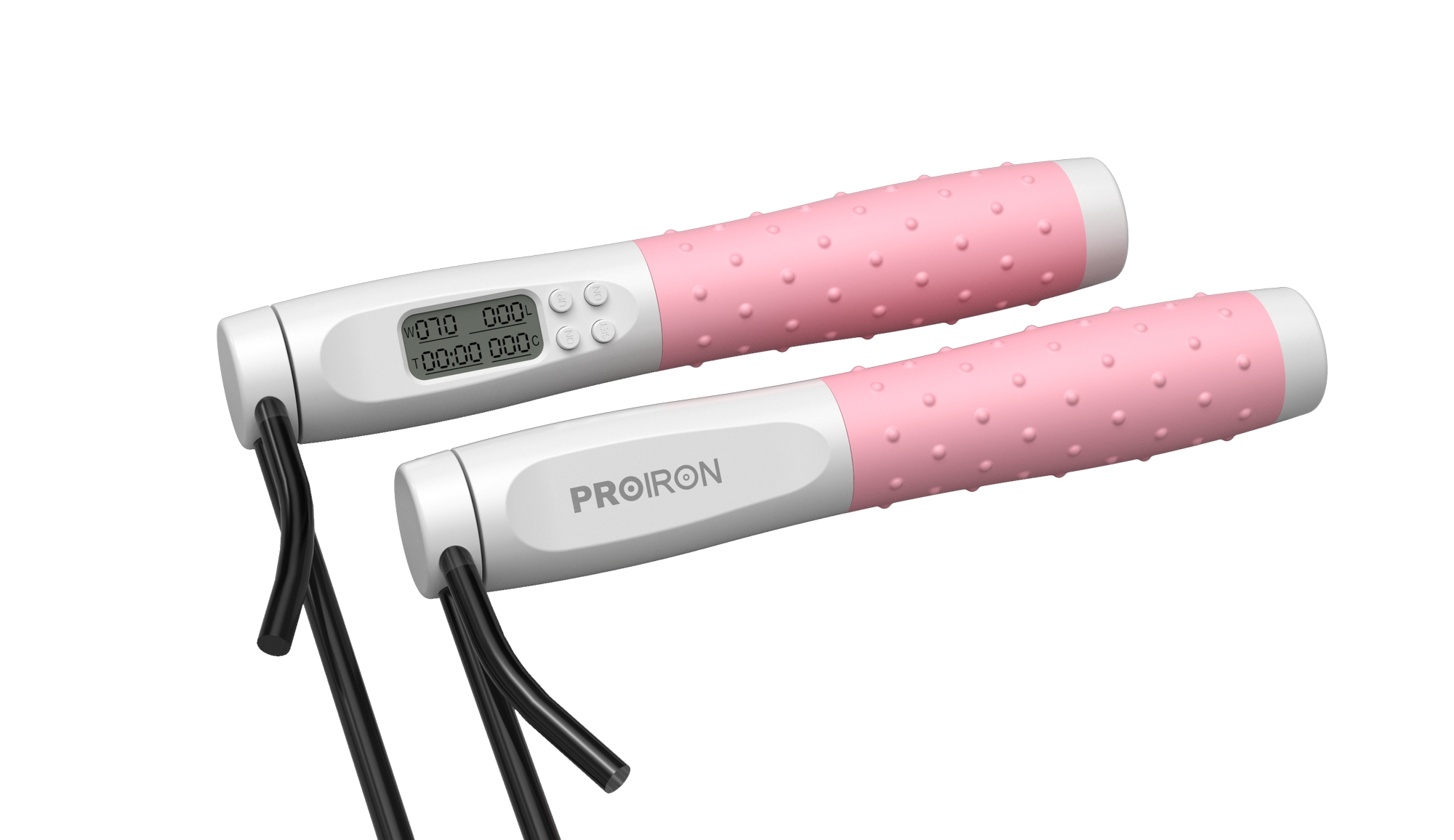 Скакалка умная с дисплеем PROIRON ПРО041 бело-розовый