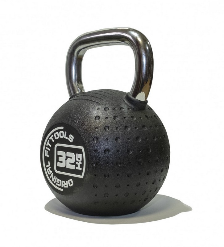 Гиря 32 кг Original Fit.Tools FT-KB-CPU-32 с хромированной ручкой, полиуретановая