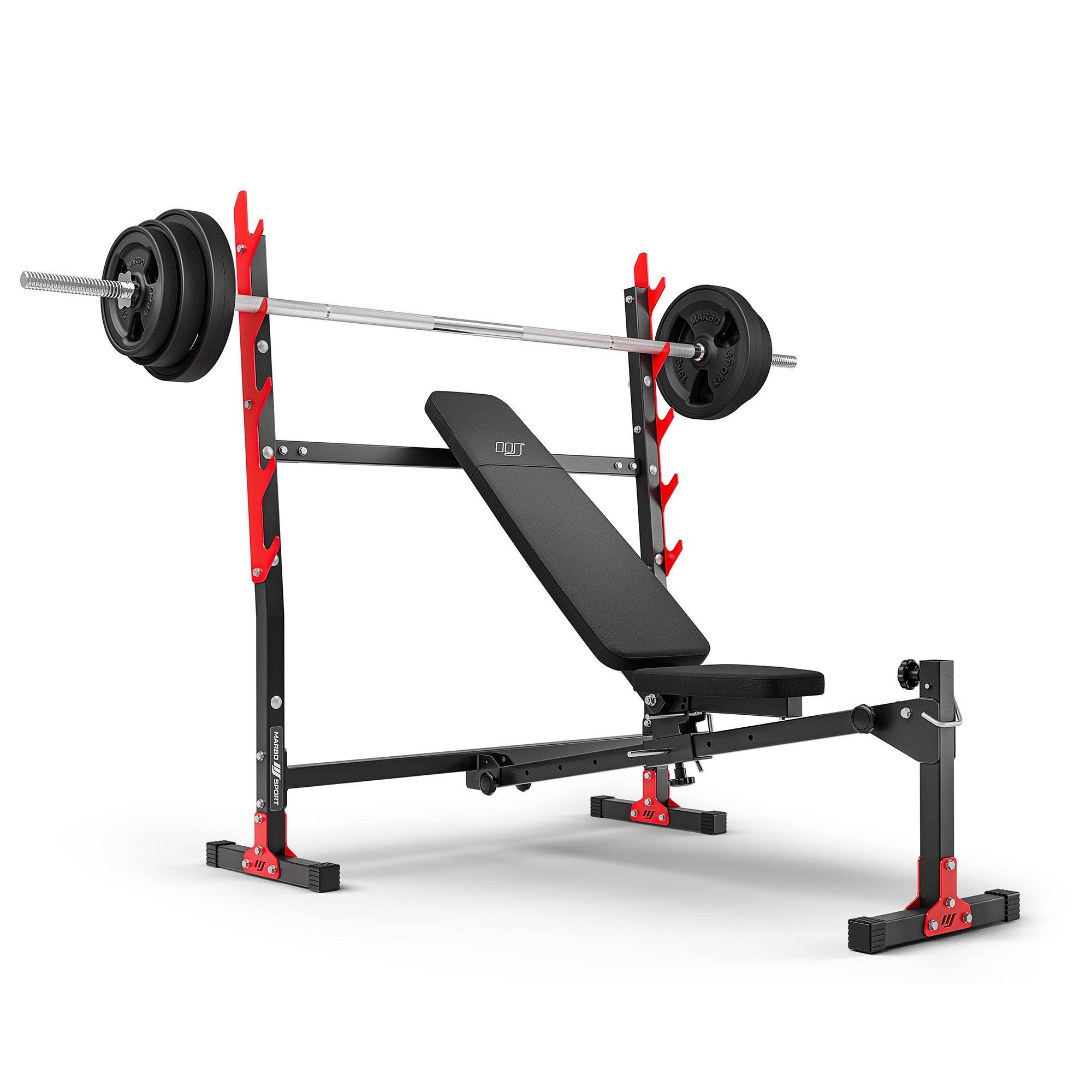 Cкамья для жима лежа с регулируемым углом наклона спинки Marbo MH-L107 2.0 | Premium Fitness