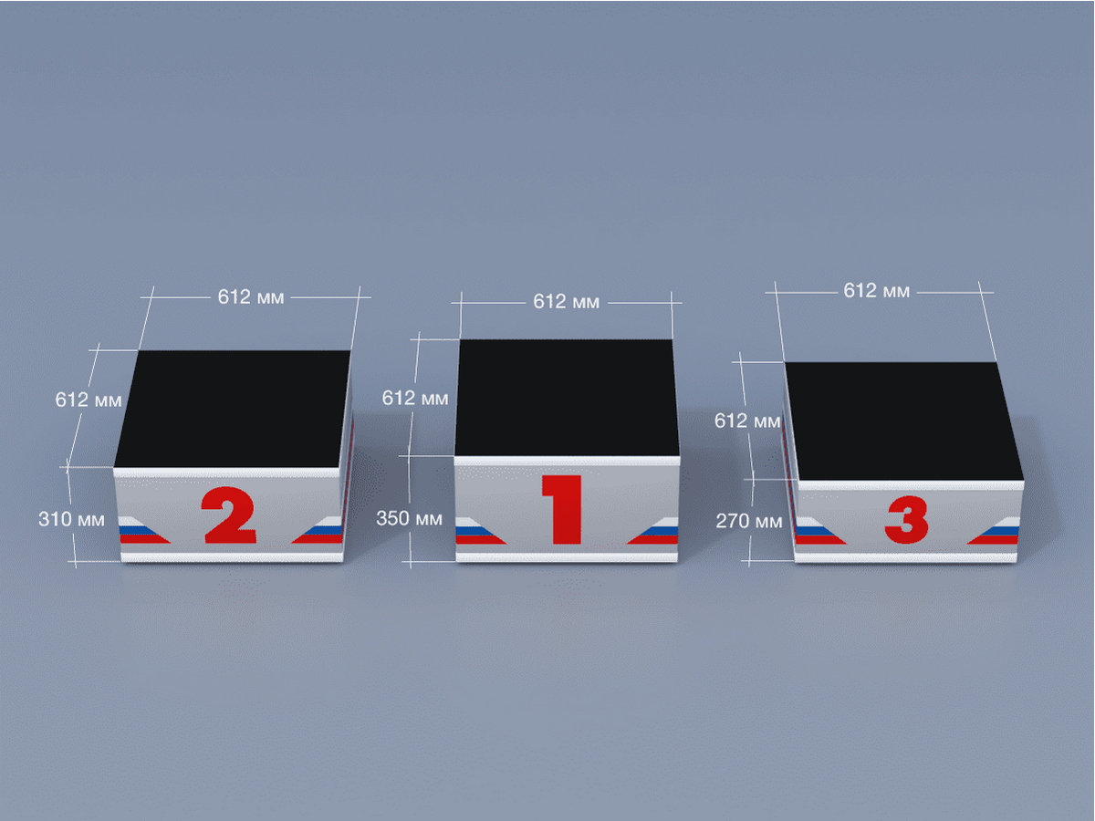Пьедестал (СТАНДАРТ) Штабель 612х612мм (квадратный) 1-2 чел.