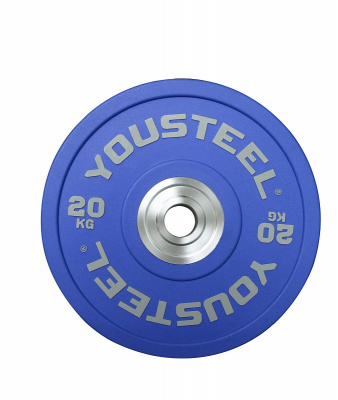 Диск PU 20кг YouSteel бампированный, полиуретановый, синий