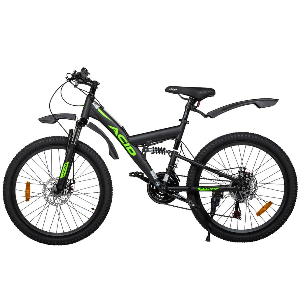 Велосипед 24" Acid F 440 D 2026 056319 Black Flat\Neon Green