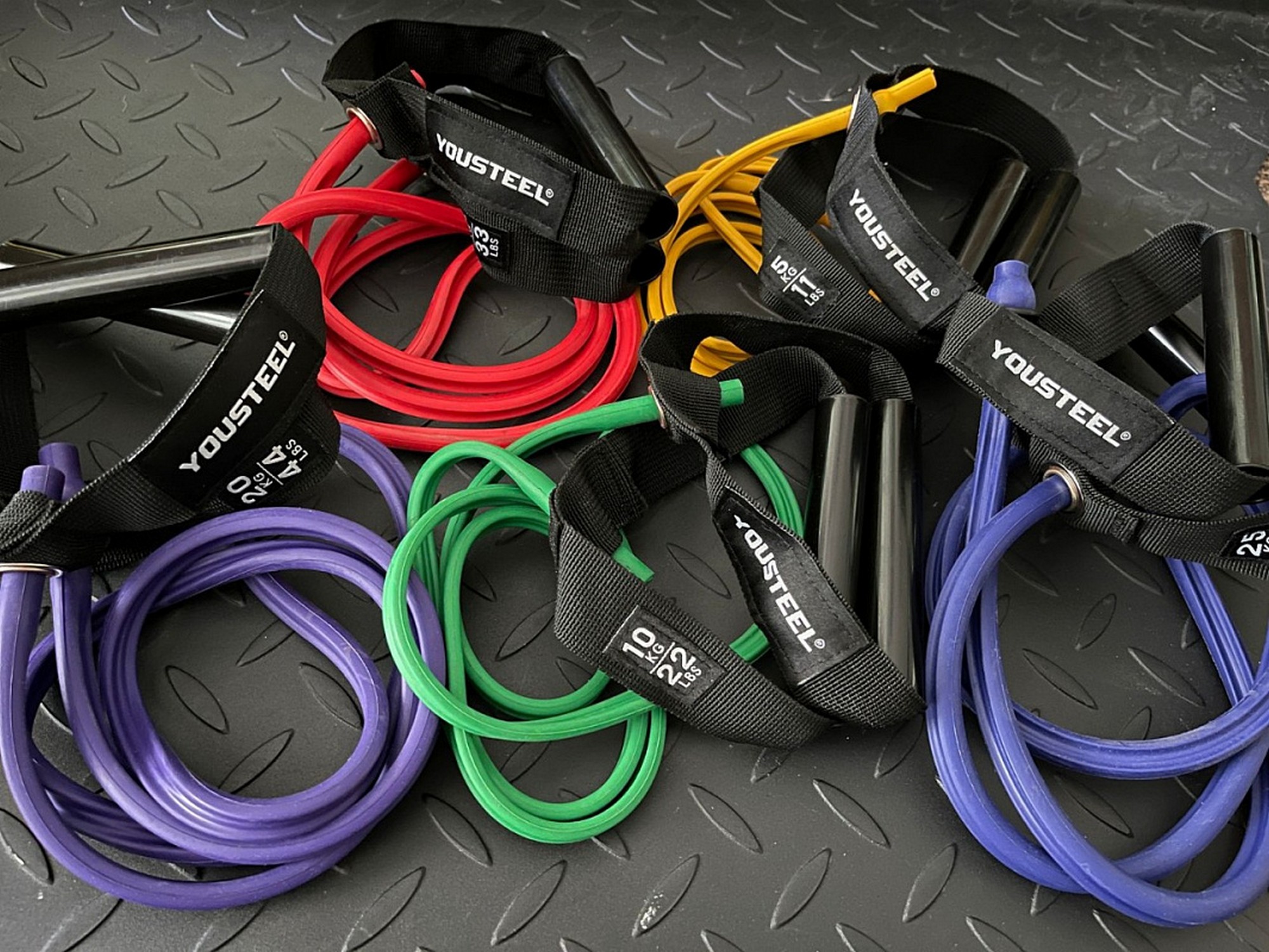 Эспандер с ручками YouSteel Hard 20kg фиолетовый