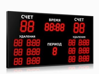 Табло для хоккея Импульс-718-D18x4-D13x5-L6xD10x5
