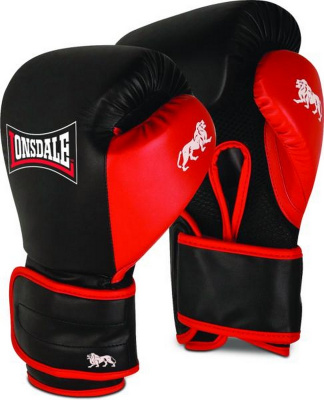 Перчатки тренировочные14oz Lonsdale Haydock 160063 14 BK/RD черный\красный