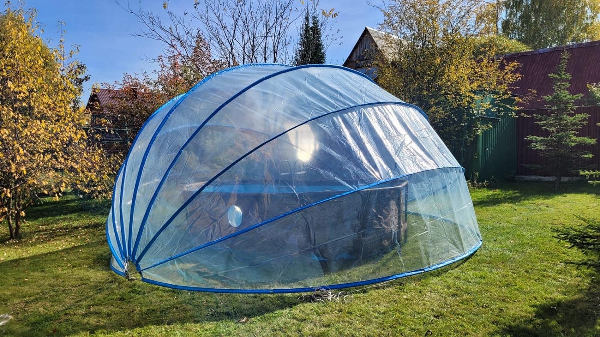 Круглый купольный тент павильон d450см Pool Tent для бассейнов и СПА PT450-B синий