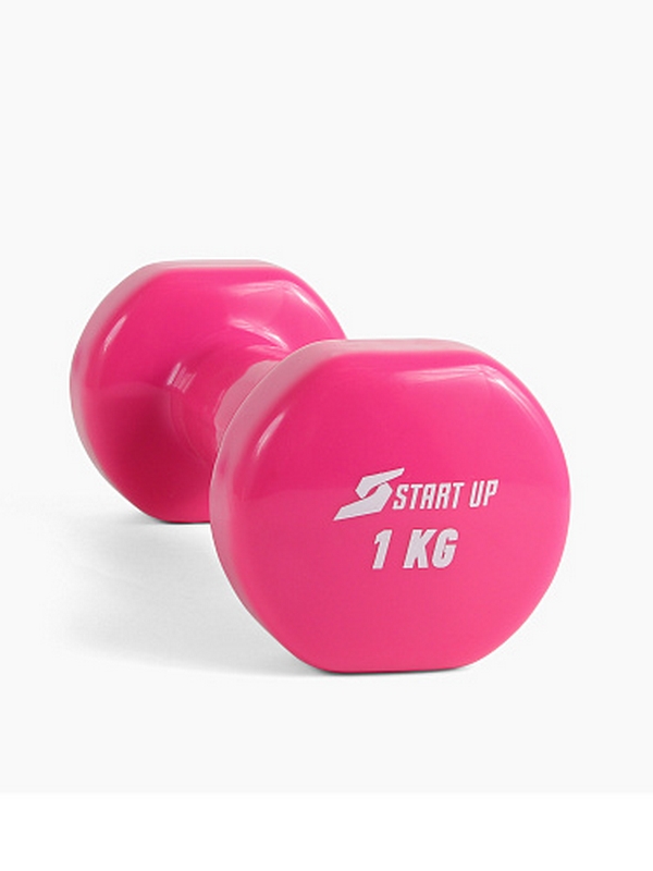 Гантель виниловая 1 кг Start Up HD1200 розовый