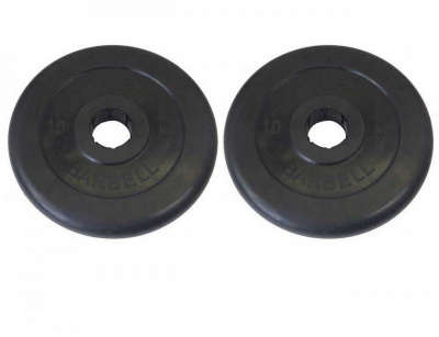 Диски обрезиненные d51 2x10кг MB Barbell Atlet MB-AtletB50-10 черный