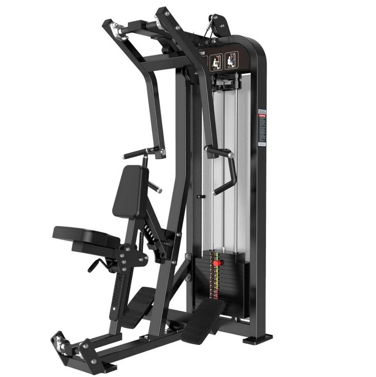 Горизонтальная тяга Protrain CP108, черно-красный | Premium Fitness