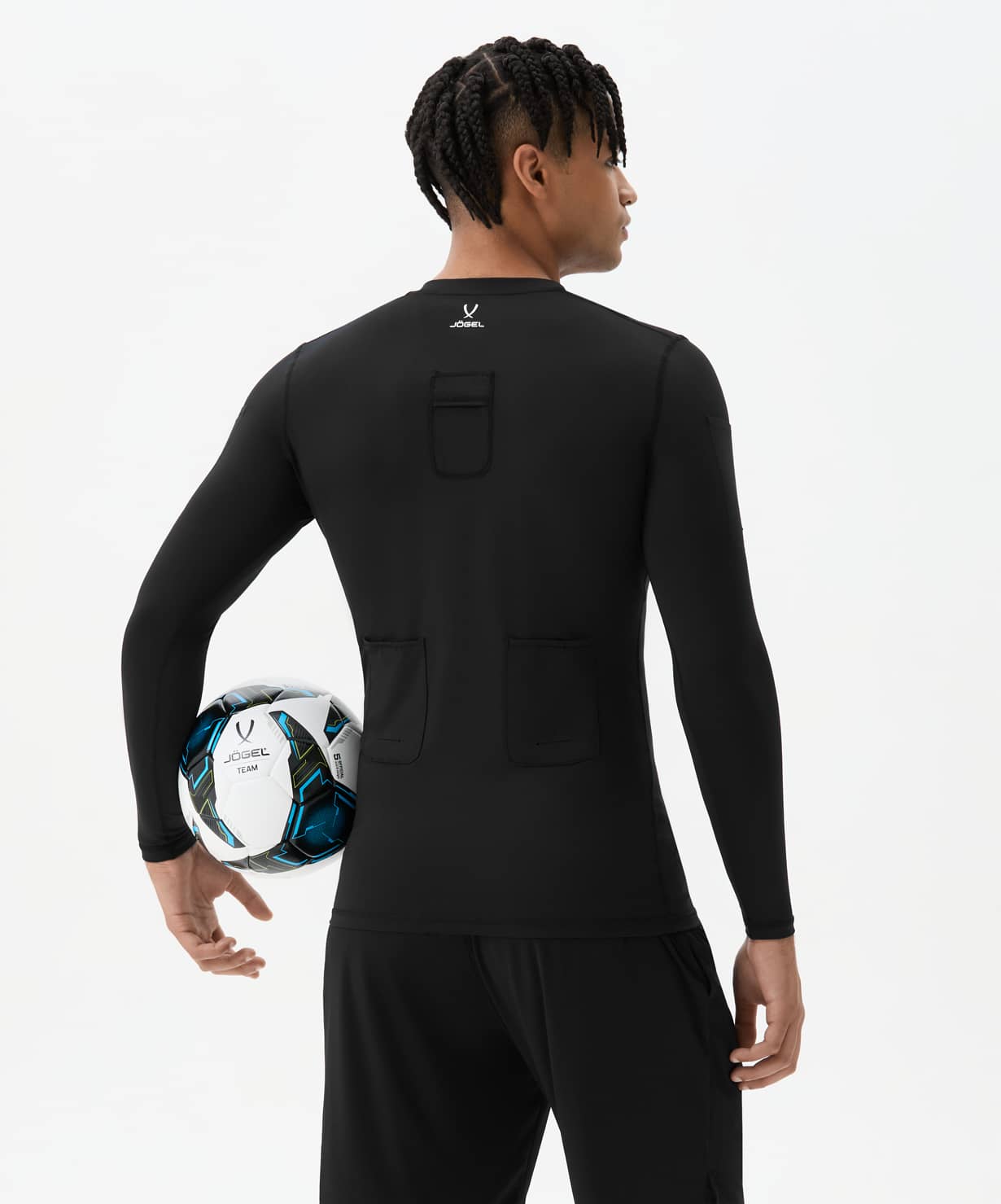 Футболка компрессионная с длинным рукавом судейская Jogel PerFormDRY Referee Baselayer Tee LS, черный