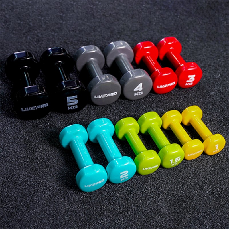 Гантели для аэробики 1,5 кг Live Pro Colored Studio Dumbbell LP8076-1.5\GN-00-00