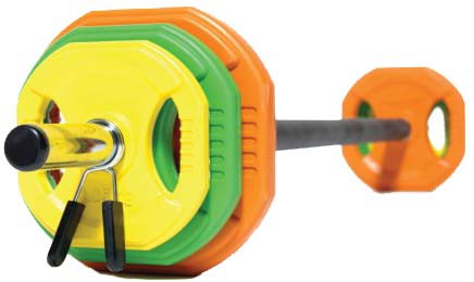 Штанга для аэробики и обрезиненные диски по 2 шт (1,25-2,5-5 кг) Profi-Fit