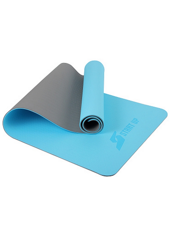 Коврик для фитнеса и йоги, TPE, 183х61х0,6см Start Up ZH-01 Blue\Gray